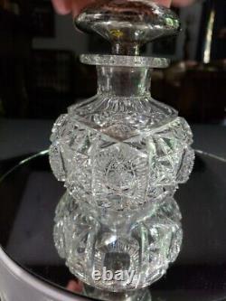 Cologne Bottle Sterling Silver top American Brilliant Cut Glass Pairpoint Nevada