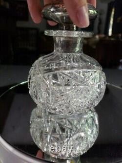 Cologne Bottle Sterling Silver top American Brilliant Cut Glass Pairpoint Nevada