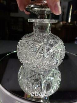 Cologne Bottle Sterling Silver top American Brilliant Cut Glass Pairpoint Nevada