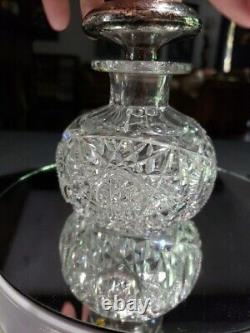 Cologne Bottle Sterling Silver top American Brilliant Cut Glass Pairpoint Nevada