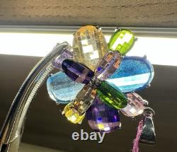 Colorful Sterling Silver Flower Pendant Necklace Italy. 925 Rainbow Glass 17