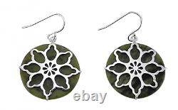 Connemara Marble Stained Glass Window Style Sterling Silver Earrings 70058