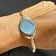 Cornflower Blue Genuine Caribbean Sea Glass Sterling Silver Bracelet