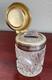 Crystal Glass Jar Sterling Silver 76 Lid. 286grs. Crystal Lid Chipped (cant Open)