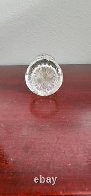 Crystal Glass Jar Sterling Silver 76 Lid. 286grs. Crystal LID Chipped (cant Open)