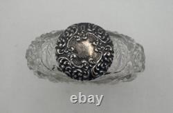 Crystal Sterling Silver Lid Flask Perfume Bottle Cut Glass 5