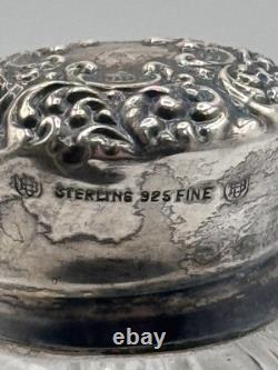 Crystal Sterling Silver Lid Flask Perfume Bottle Cut Glass 5