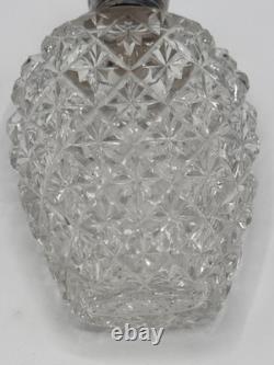 Crystal Sterling Silver Lid Flask Perfume Bottle Cut Glass 5