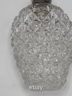Crystal Sterling Silver Lid Flask Perfume Bottle Cut Glass 5