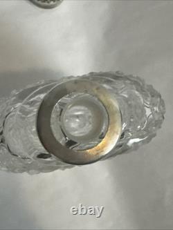 Crystal Sterling Silver Lid Flask Perfume Bottle Cut Glass 5