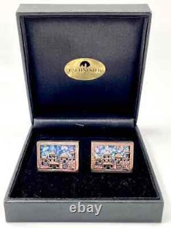 Cuff Links Roman Glass Jerusalem Sterling Silver & 14k Gold Gift For Men Jewelry