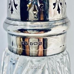 Cut Glass & Sterling Silver Sugar Shaker Castor Suckling Birmingham 1931