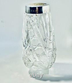 Cut Glass & Sterling Silver Sugar Shaker Castor Suckling Birmingham 1931