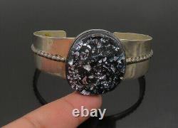 DTR JAY KING 925 Sterling Silver Vintage Dichroic Glass Cuff Bracelet BT9169