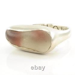 Designer Sea Glass Sterling Silver Ring Size 7