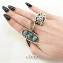 Designer Sea Glass Sterling Silver Ring Size 7