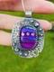 Dichroic Glass Pendant 925 Sterling Silver Handmade Bright And Colorful Jewelry