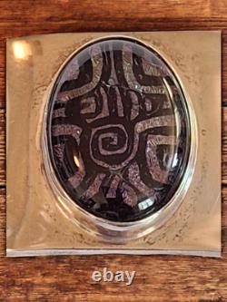 Dominque Dinouart Domingo DDD Art Glass Cuff 925 Sterling Silver Bracelet