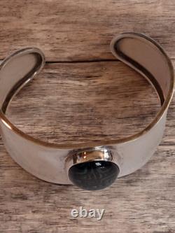 Dominque Dinouart Domingo DDD Art Glass Cuff 925 Sterling Silver Bracelet