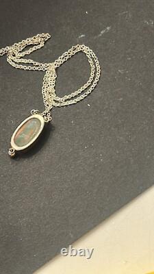 Dragons Breath Glass Jelly Opal Sterling Silver Necklace 925 Pendant 20 Chain