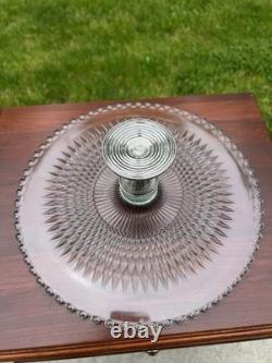 Duchin Sterling Silver Glass Cake & Pie Stand Riser Vintage Williamsburg Estate