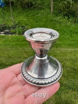 Duchin Sterling Silver Glass Cake & Pie Stand Riser Vintage Williamsburg Estate