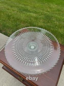 Duchin Sterling Silver Glass Cake & Pie Stand Riser Vintage Williamsburg Estate