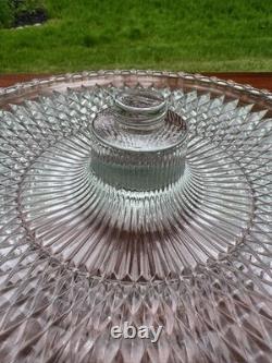 Duchin Sterling Silver Glass Cake & Pie Stand Riser Vintage Williamsburg Estate