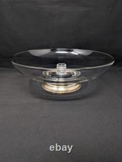 ELEGANT! 13 Art Deco CENTERPIECE Floating Bowl STERLING Silver & Glass ANTIQUE