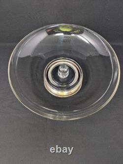 ELEGANT! 13 Art Deco CENTERPIECE Floating Bowl STERLING Silver & Glass ANTIQUE