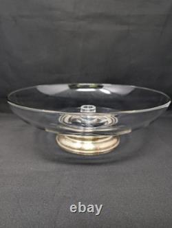 ELEGANT! 13 Art Deco CENTERPIECE Floating Bowl STERLING Silver & Glass ANTIQUE