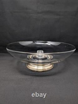 ELEGANT! 13 Art Deco CENTERPIECE Floating Bowl STERLING Silver & Glass ANTIQUE
