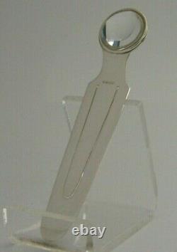 ENGLISH SOLID STERLING SILVER MAGNIFYING GLASS BOOKMARK c2000 NOVELTY