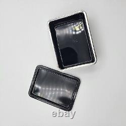 Ebony Black Glass (1916-1954) by CAMBRIDGE Lidded Box Sterling Silver Overlay
