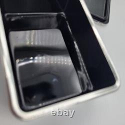 Ebony Black Glass (1916-1954) by CAMBRIDGE Lidded Box Sterling Silver Overlay