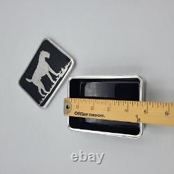 Ebony Black Glass (1916-1954) by CAMBRIDGE Lidded Box Sterling Silver Overlay
