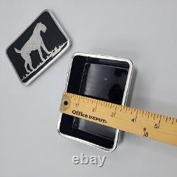 Ebony Black Glass (1916-1954) by CAMBRIDGE Lidded Box Sterling Silver Overlay