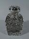 Edwardian Perfume Antique Bottle English Sterling Silver Glass Comyns 1903