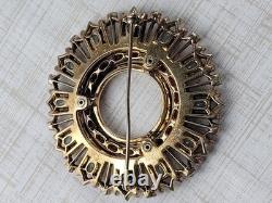 Eisenberg 1940s Sterling Silver Brooch Blue Red Glass Stones GLOWS! READ BELOW