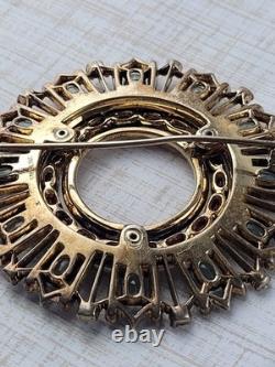 Eisenberg 1940s Sterling Silver Brooch Blue Red Glass Stones GLOWS! READ BELOW