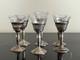 El-sil-co Sterling Silver And Etched Glass Set Of 6 Liqueur Cordial Glasses