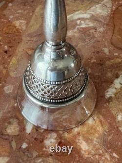 El-Sil-Co Sterling Silver and Etched Glass Set of 6 Liqueur Cordial Glasses