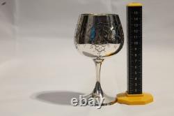 Elegant Handcrafted 925 Sterling Silver Engraved Wine Glass