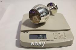 Elegant Handcrafted 925 Sterling Silver Engraved Wine Glass