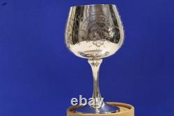 Elegant Handcrafted 925 Sterling Silver Engraved Wine Glass