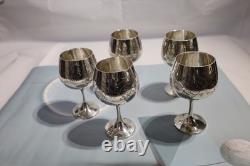 Elegant Handcrafted 925 Sterling Silver Engraved Wine Glass