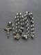 Elegant Vintage Creed Sterling Silver Rosary Clear Faceted Glass Beads Catholic