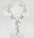 Elegant Sterling Silver White Glass Lariat Dangle Necklace By Angelique De Paris