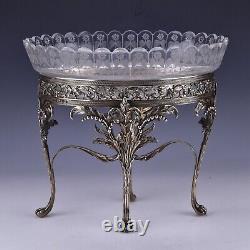 English Elkington Co Sterling Silver & Cut Glass Centerpiece 1879 55 Troy oz