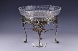 English Elkington Co Sterling Silver & Cut Glass Centerpiece 1879 55 Troy oz